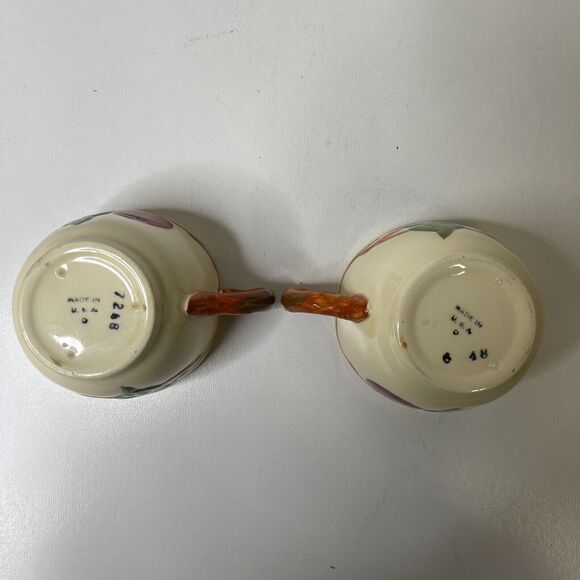 Vintage Franciscan Apple Set of 2 Coffe Tea Cups & 2 Saucers Plates USA Made - Picture 7 of 13